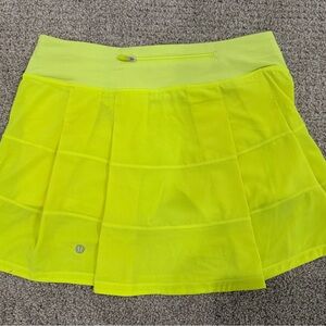 lululemon athletica Neon Yellow Pleated Athletic Skirt